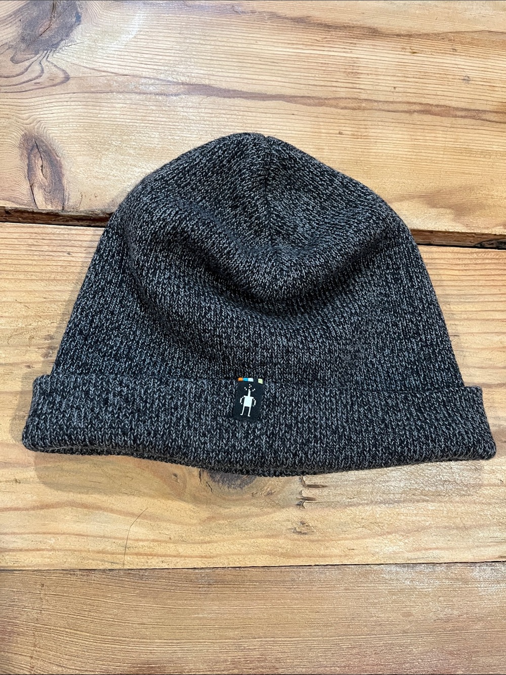 SMARTWOOL O/S Black Heather Merino Wool Beanie Cap Hat